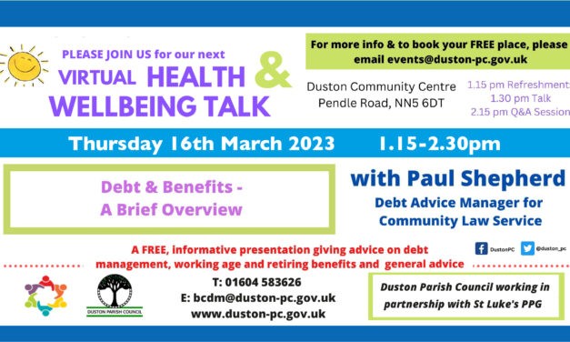 Duston Parish Council working in partnership Community Law – 16th March