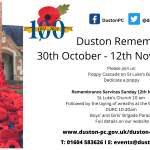 Duston Parish Council -our Poppy Cascade will once again be displayed on St Luke’s Bank, Duston.