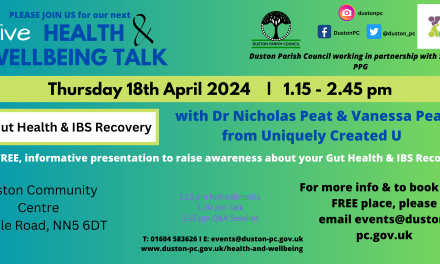 Duston Parish Council Event -Resolve your Gut Issues. Restore your health for life!